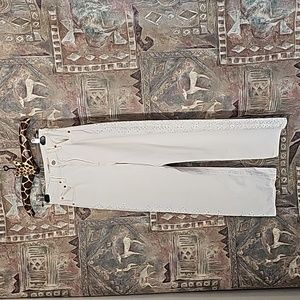 Levi's Premium white sides embellished button fly cotton jeans high rise